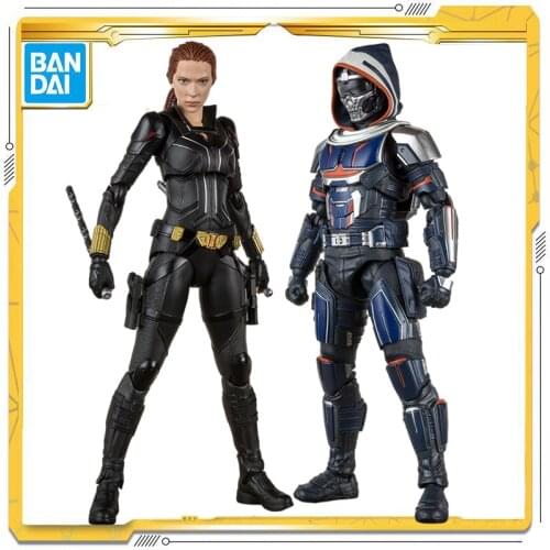 Original BANDAI S.H.Figuarts Marvel The Avengers Taskmaster Black Widow Anime Action Figur Toy for Child Halloween Gift