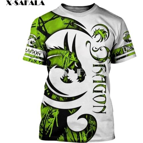 Yin And Yang Dragon Tattoo Art Men 3D Full Print T-shirts Summer Fashion Short Sleeve Tee Harajuku Punk Style Women/Unisex-7
