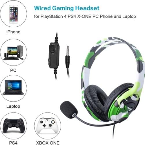 Professional Camouflage Headset Bass Stereo Gaming Headphones Game Earphones Mic For PC PS4 PS5 Mobile Phone Xbox One Tablet