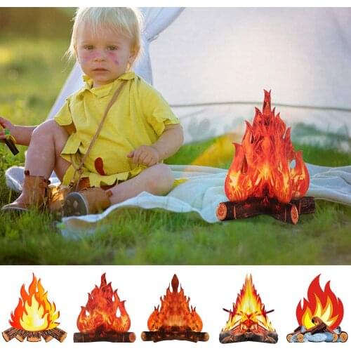 Artificial Fake Flame, 12 Inch Tall Paper 3D Decorative Cardboard Campfire Centerpiece, Flame Torch For Campfire Fashionable
