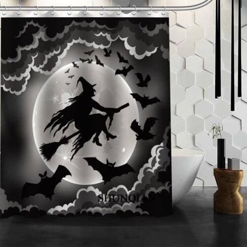 Halloween Bats 04 Shower Curtain Christmas Decorations For Home Waterproof Fabric Curtain Shower Bath Curtain Bathroom A9.4
