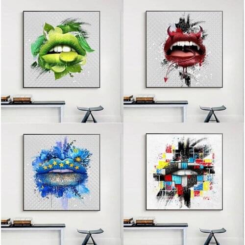 Canvas Painting Printed Nordic Style Sexy Lips Poster Modular Pictures Home Decoration Modern Living Room Wall Art Work