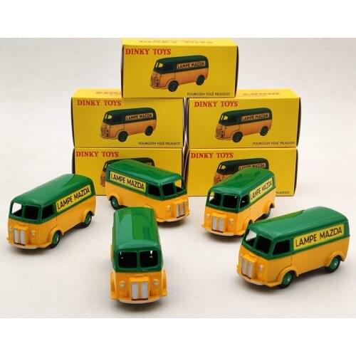 Atlas 1/43 Dinky Toys 25B Lot Of 5pcs For P~geot Fourgon Tole D.3.A LAMPE MAZDA Diecast Models Auto Car Gift Collection