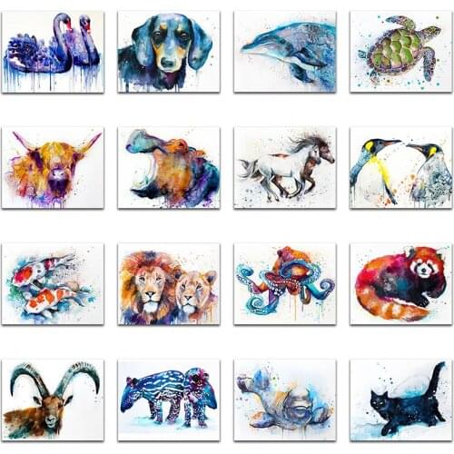 Square Diamond painting Cross stitch Animal swan dog whale Diamond embroidery turtle cow horse Full Diamond mosaic fish lion cat