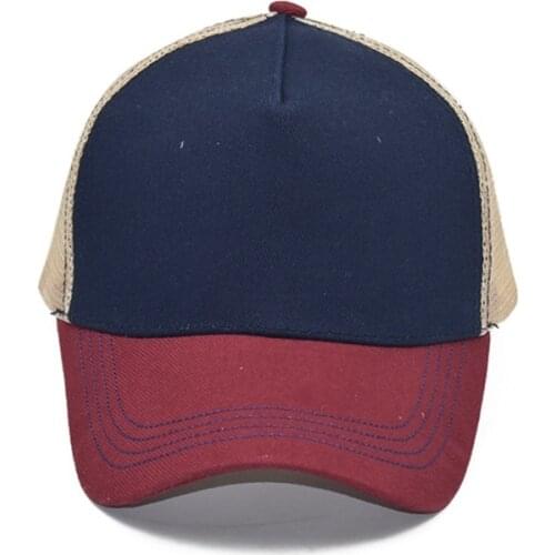 WZCX Stitching Color Adjustable Summer Shading Trucker Cap Men Mesh Breathable Five Petal Cap Unisex Baseball Cap Dad Hat