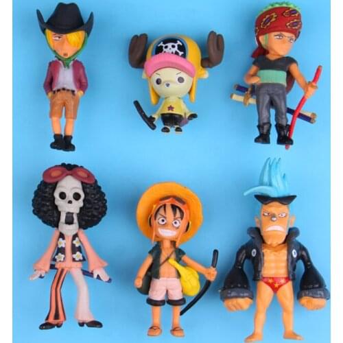 Luffy Zorro Chow One Piece series fridge magnet stickers 6 pieces /set 3D fridge magnet stickers Message post Whiteboard sticker