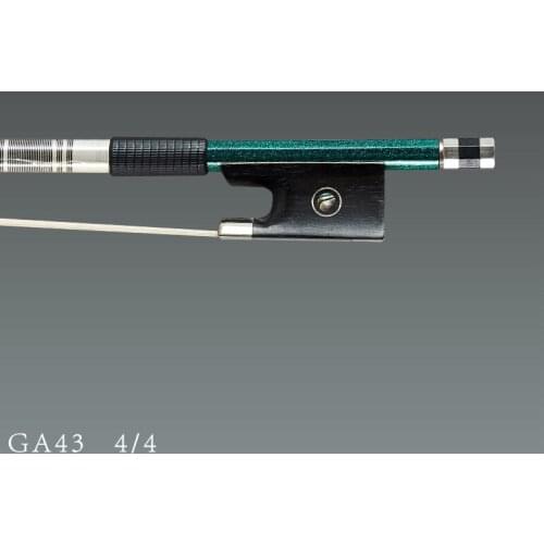 Haocheng green carbon fiber violin bow with fisheye decoration and silver hardware