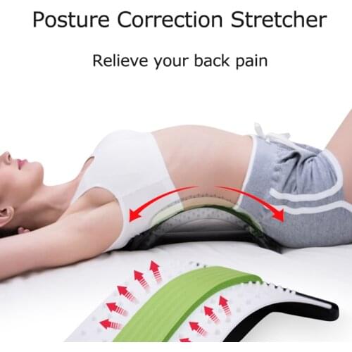 Back massage stretcher magic fitness back posture corrector lumbar traction spine posture back pain cushion