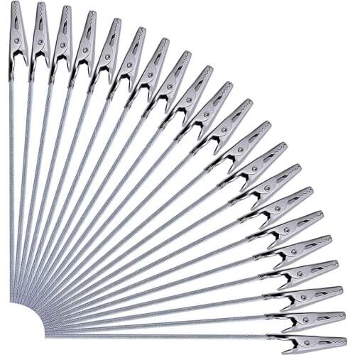 50PCS Metal Wire Alligator Clamp Long-Tailed Alligator Clip Clasp Place Card Holder Table Number Holder (4.7 Inch/120Mm)