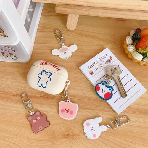2021 New Fashion Little Bear Keyring Lovely Animals Pendant Keychain Jewelry Women Girl Car Bag Key Chains Kids Toy Keyfob Gift