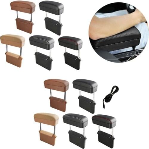 2021 New Upgrade Car Armrest Box Storage Adjustable Car Elbow Support Case Auto Seat Organizer Wireless Charging with USB