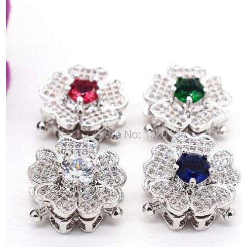 One pcs multicolor knoted plated flower Jewelry Clasp one string wholesale lock hook FPPJ FPPJ