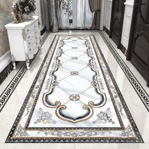 Custom 3D Floor Wallpaper Living Room Entrance Restaurant White Marble Flower Pattern Foor Sticker Mural Wall Papers Home Decor