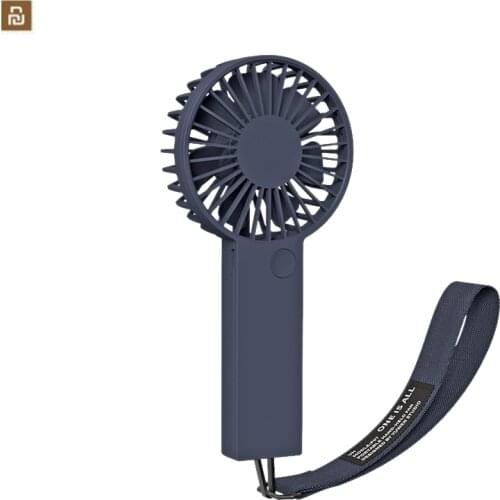 Youpin VH Mini Handheld Fan Fashion lanyard Third Gear Wind Fans USB Rechargeable 7 Feather Leaf Design for home and office