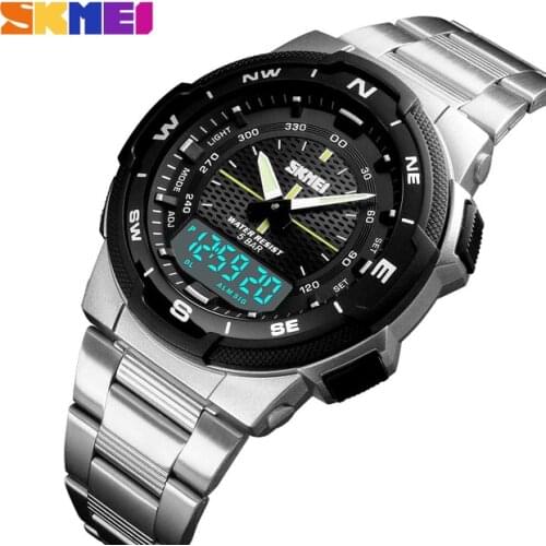 SKMEI Men Watch Quartz Sports Watches Fashion Stainless Steel Mens Watches Top Brand Luxury Business Waterproof Wrist Watch Men