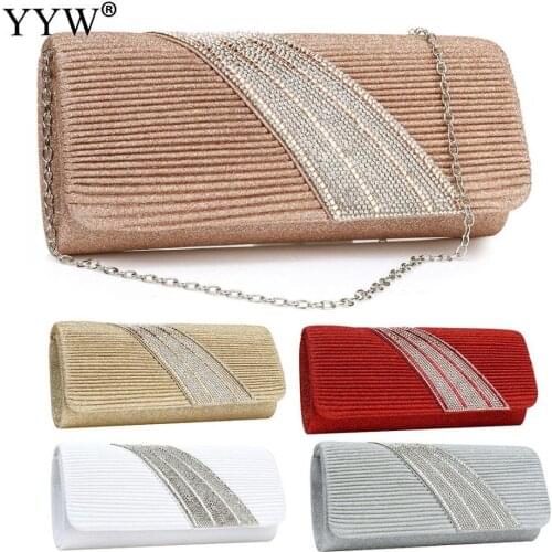 Burgundy Rhinestone Clutch Bag Women Long Wallet Purse Clutch Female 2019 Wedding Bags With Chain Sac Main Femme Envelope Clutch