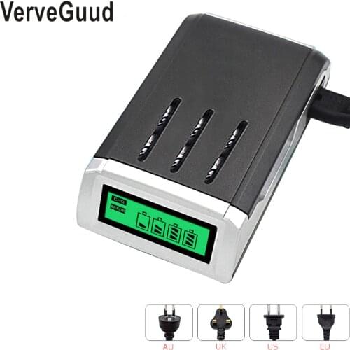 New 4 Slots Smart Intelligent Battery Charger With LCD Display For AA / AAA NiCd NiMh Rechargeable Batteries Fast Charger