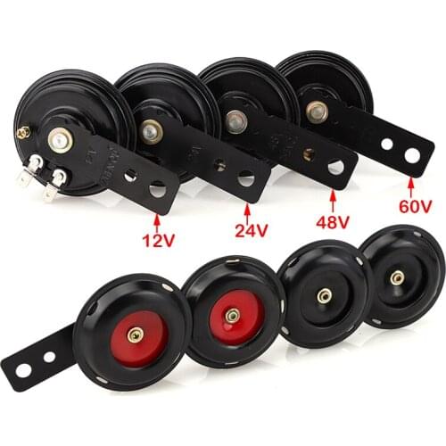 Universal Motorcycle Electric Horn kit12V 24V 48V 60V Waterproof Round Loud Horn Speakers for Scooter Moped Dirt Bike ATV