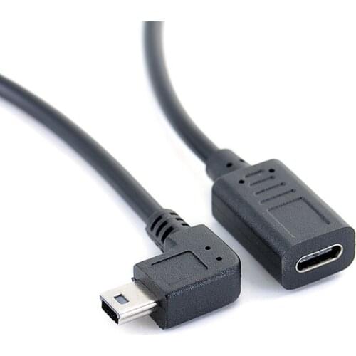 USB-C/USB Type c female to mini usb male angle extension cable Adapter cord
