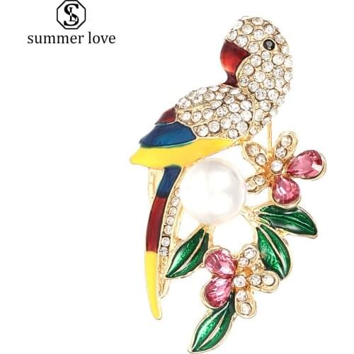 Vintage Cute Animal Pins and Brooches Fashion Enamel Pins Metal Rhinestone Brooch for Women Accessories Gift Owl Bee Jewelry