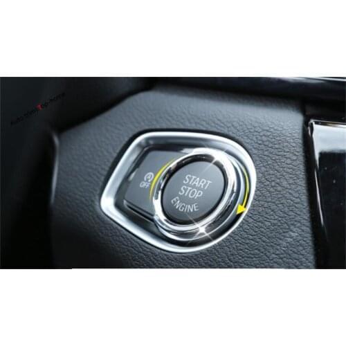 Yimaautotrims Start Stop Engine System Key Molding Frame Cover Trim Fit For BMW X1 F48 2016 - 2020 / ABS Interior Mouldings