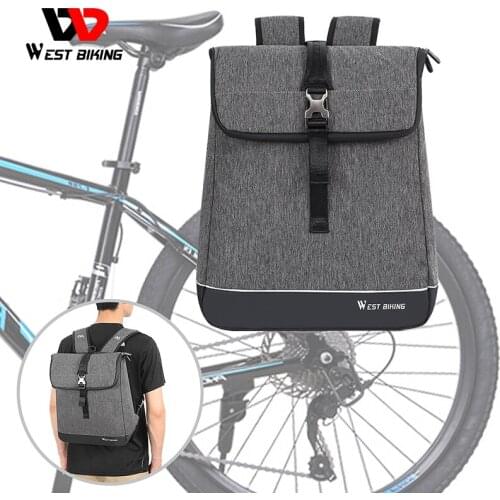 WEST BIKING 25L Multifunction Bike Bag MTB Road Bicycle Rack Rear Pannier Bags Laptop Backpack Travel Sports Cycling Accessories