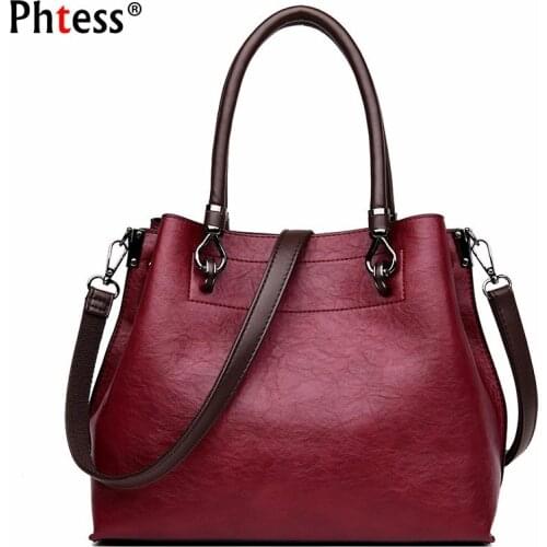 Female Leather Shoulder Bag Women Famous Brand Bags 2019 Vintage Hand Bags Retro Travel Casual Tote Bag For Girls Sac A Main New