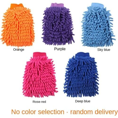 1pcs Hot sale Ultrafine Fiber Chenille Microfiber Car Wash Glove Mitt Soft Mesh backing no scratch for Car Wash and Cleaning