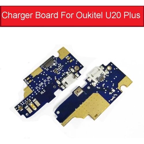 100% New usb charge port plug board For Oukitel U20 Plus charging USB jack dock board module Flex Cables replacement parts