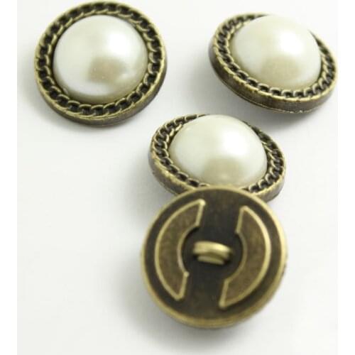 100 PCS Vintage High-End Pearl Metal Buttons Spot Wholesale Windbreaker Sweater Sewing Suit Buttons 17-23.5MM