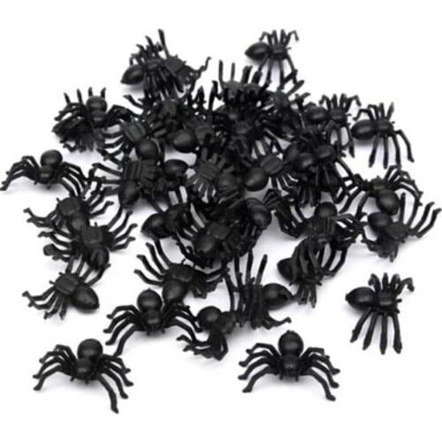 20pcs Horror Black Spider Haunted House Spider Web Bar Party Decoration Supplies Simulation Tricky Halloween Toy Decoration