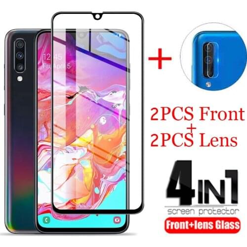 4 In 1 A70 Screen Protector & Camera Lens Tempered Glass Protector for Samsung A70 S A70S A 70s 71 A71 5G Protective Glass