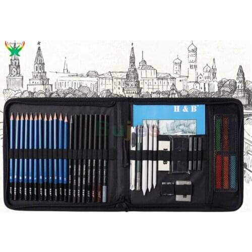42 pc/set Sketch set carbon pen drawing tool beginner art drawing pencil set Chalk brush carbon drawing pencil art supplies