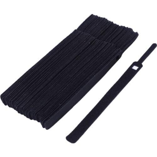 50Pcs 12X250Mm Nylon Reusable Cable Ties with Eyelet Holes Back To Back Cable Tie Nylon Hook Loop Fastener Management