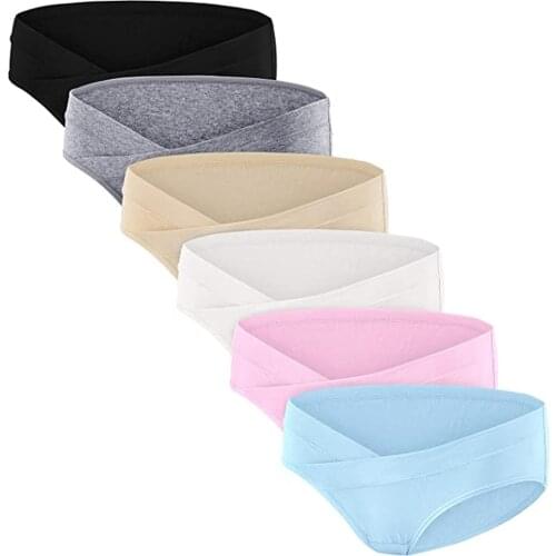 6pc Maternity Underwear Maternity Pregnant Women Low Waist V Shaped Cotton Pregnancy Postpartum Pregnancy Clothes Panties