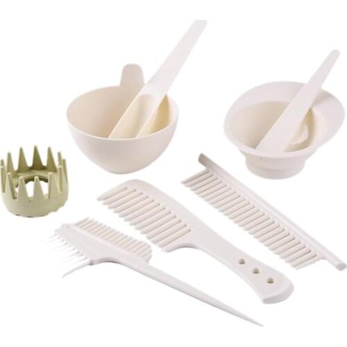 8pcs/Set PVC Hair Coloring Sets High-quality Plastic Hair Color Mixing Bowls Comb Rod Hair Dye Stirring Styling Tools
