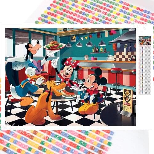 Diamond Painting Disney Cartoon Mickey Minnie Goofy Kitchen 5D DIY Cross Stitch Embroidery Mosaic Full Square Round Handmade