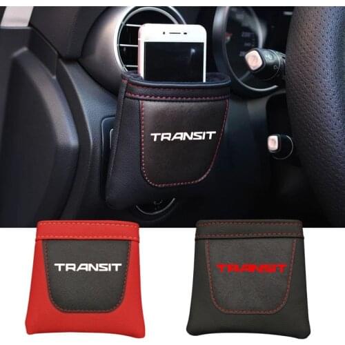 Clip on Air Outlet Car Air Vent Stow Tidy Storage Pu Leather Bag Coin Bag Case Car Phone Holder For Ford Transit