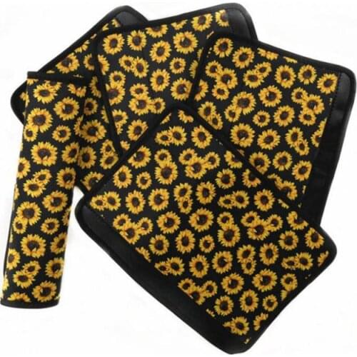 Seat Belt Covers Sunflower Neoprene Car Shoulder Pad Auto Seatbelt Strap Sleeves Cactus Leopard SN3108