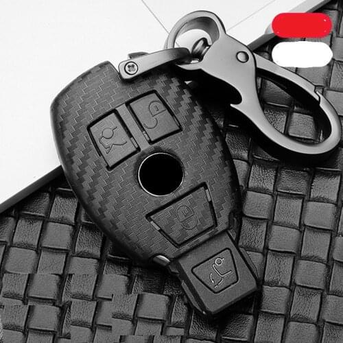 Carbon fiber ABS Car Remote Key Case Cover For Mercedes benz A B R G Class GLK GLA w204 W251 W463 W176