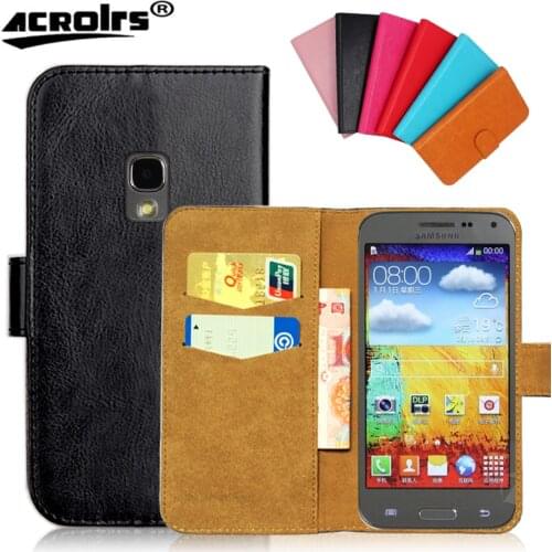 For Samsung GALAXY Beam 2 G3858 Case 6 Colors Flip Wallet Cases For GALAXY Beam 2 G3858 Soft Leather Phone Cover Bag Black