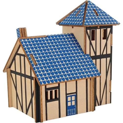 3D Wooden Puzzle Toy Baby Wood House Model Buliding Assemble Educational Toys Creative Jigsaw Puzzles Toys Kids Gifts