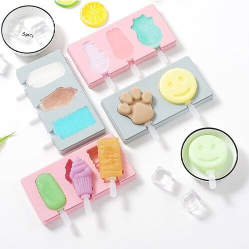 Ice cream mold silica gel household children DIY Ice Cream Cute popsicle ice cream lattice homemade ice box popsicle