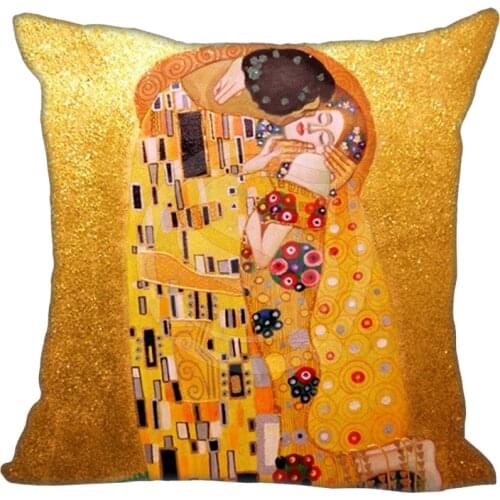 Hot Sale Gold Painter Artist Gustav Klimt Painting 40x40 CM(one sides)Soft Pillowcase pillow case