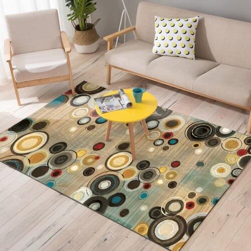 Geometric Living Room Tapete Colorful Circle Pattern Floor Mat Bedroom Bedside Blanket Area Rugs Study Room Sofa Rugs Carpets