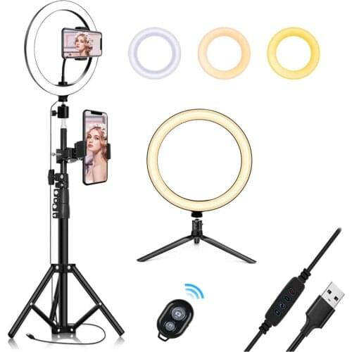 10.2 Inch Live broadcast Ring Light with Stand LED +Bluetooth Remote Control + Tripod Camera Selfie Light Ring for iPhone