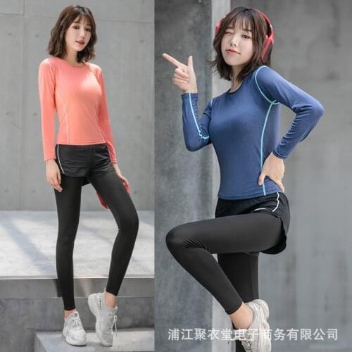 Yoga Suit Girl Summer Body Thick Short-Sleeved Top Running Sports Outdoor Fitness Clothing Two-Piece Set Women Gym Tights Pants