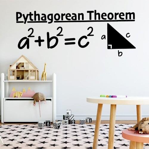 Beauty Pythagorean Theorem stickers Waterproof Wall Art Decal Wall Decals clasroom Decoration Vinyl wallsticker