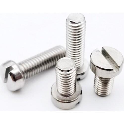 10/50pcs M1.6 M2 M2.5 M3 M4 M5 M6 304 A2-70 stainless steel GB65 Slotted Cap Head Slot Column Round Cheese Head Screw Bolt
