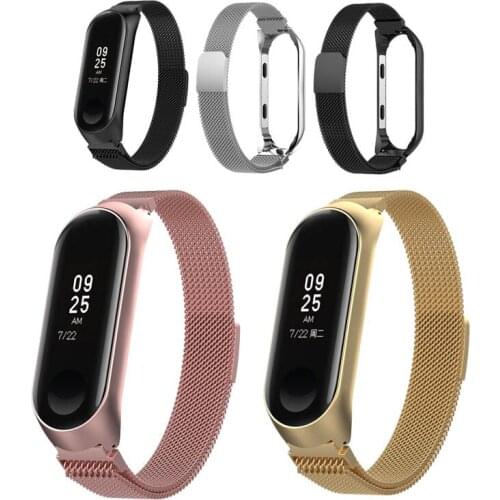 Milanese Loop Mi Band 3/4 Wrist Strap Miband Smart Bands Bracelet Smart Watch Straps For Xiaomi Mi Band 3/4 Metal Belt